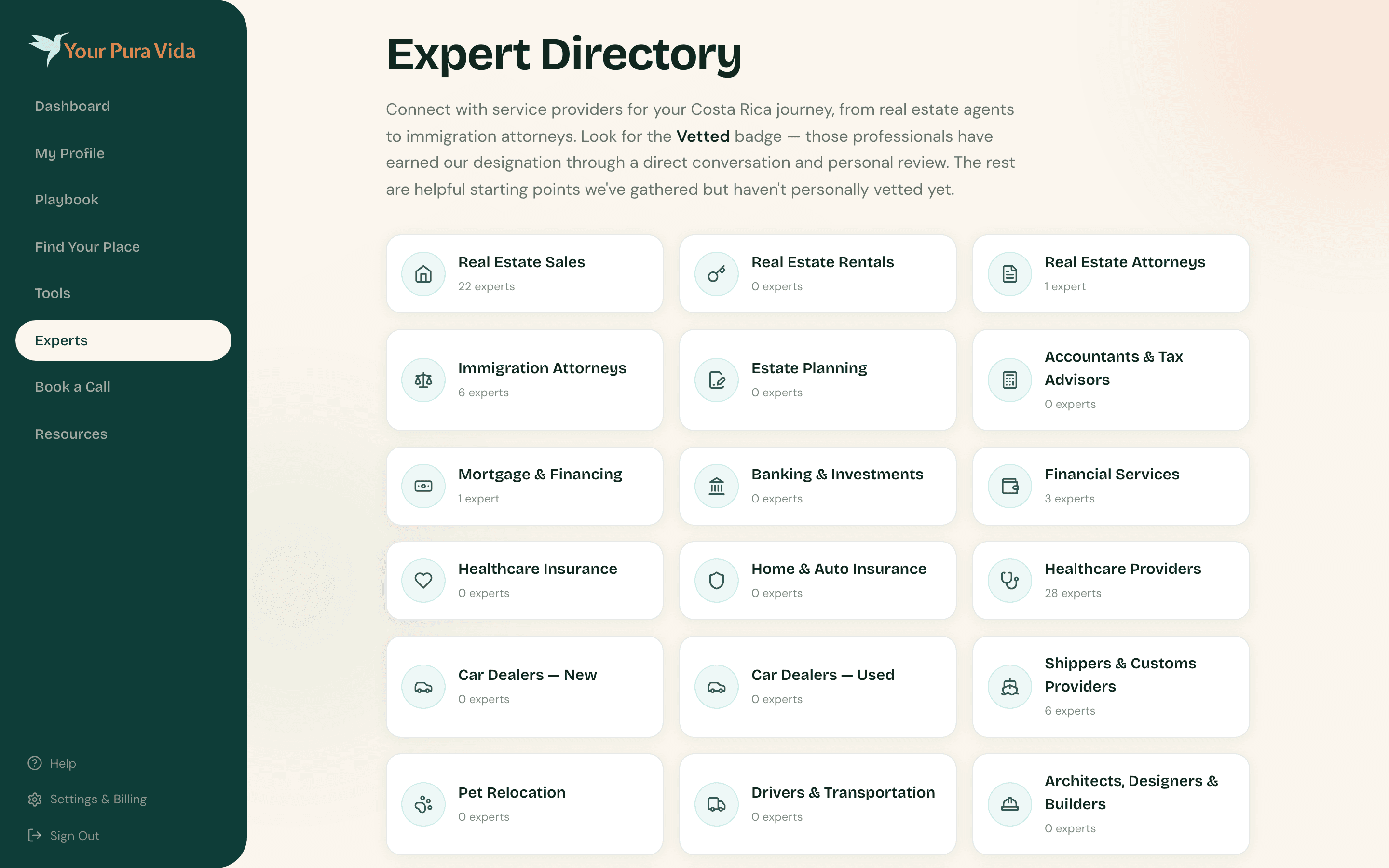 Provider Directory: vetted relocation professionals